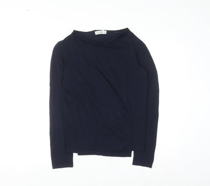 Gallery Women's Blue Boat Neck Long Sleeve Pullover Jumper Size M