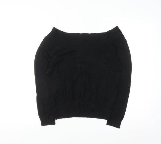 River Island Women’s Black Boat Neck Knit Jumper Size 14