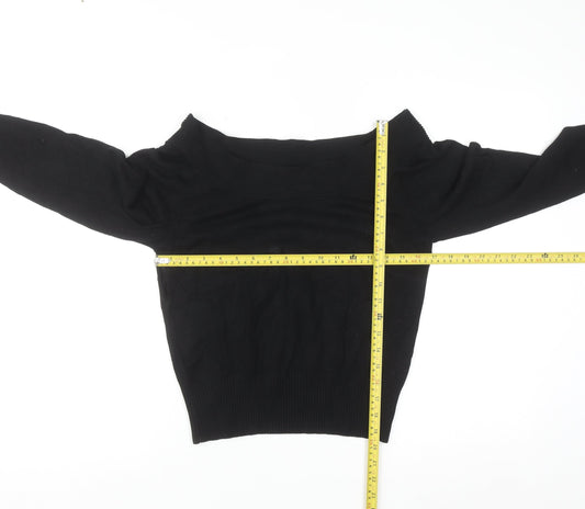 River Island Women’s Black Boat Neck Knit Jumper Size 14