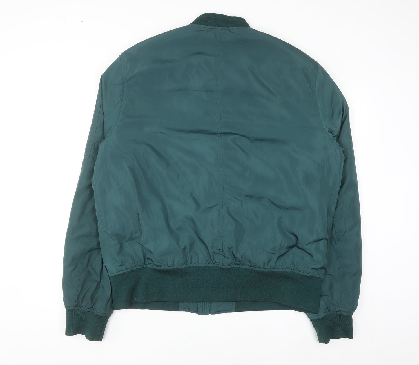 ASOS Men’s Green Bomber Jacket 2XL Long Polyester Zip Casual
