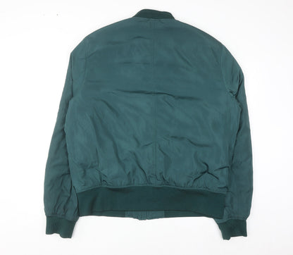 ASOS Men’s Green Bomber Jacket 2XL Long Polyester Zip Casual