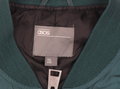ASOS Men’s Green Bomber Jacket 2XL Long Polyester Zip Casual