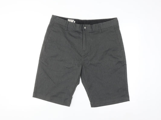 Volcom Men's Grey Chino Shorts Size 34 Classic Fit Casual