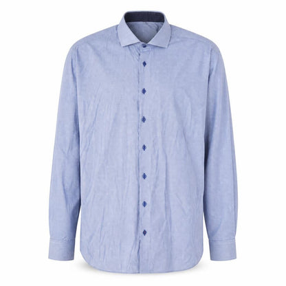 Eterna Men's Blue Slim Fit Long Sleeve Cotton Button-Up Shirt Size 17
