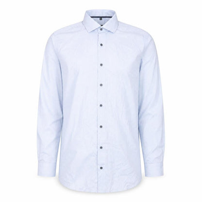 Eterna Men's Blue Slim Fit Long Sleeve Cotton Button-Up Shirt 17