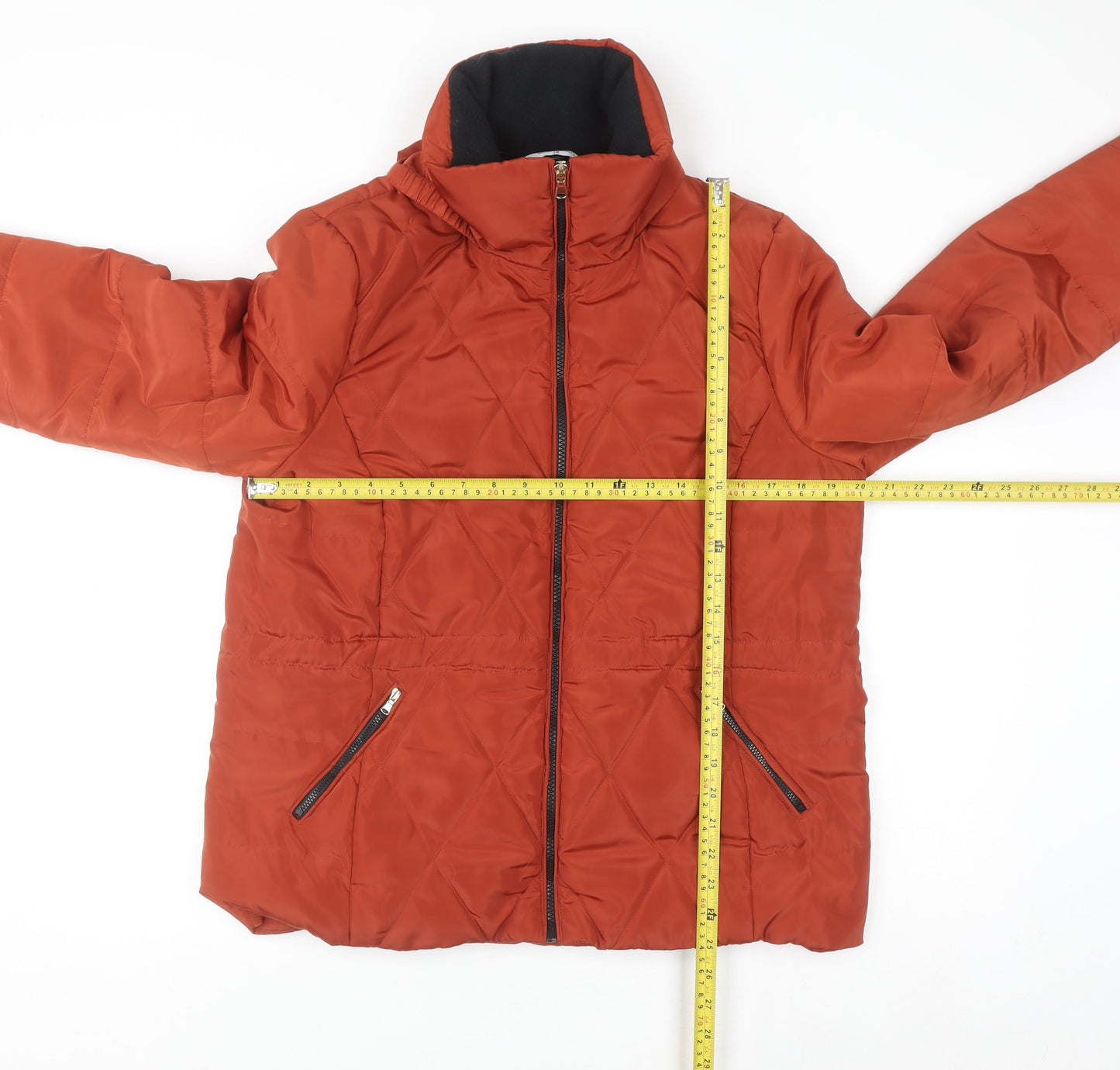Classic Women's Brown Quilted Puffer Jacket Size 14