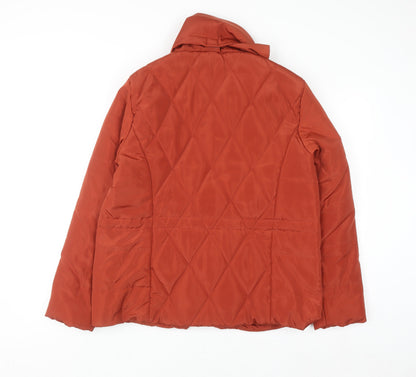 Classic Women's Brown Quilted Puffer Jacket Size 14