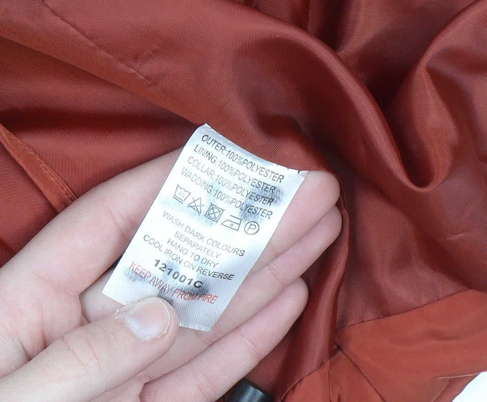 Classic Women's Brown Quilted Puffer Jacket Size 14