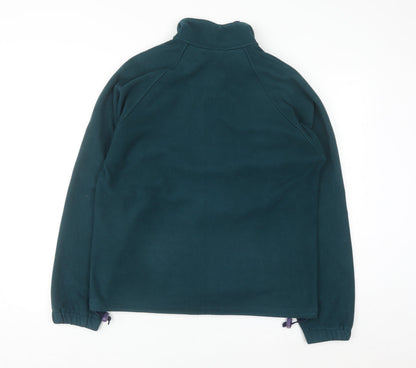 DuoFold Women's Green Full Zip Fleece Sweatshirt Size S Polyester Blend