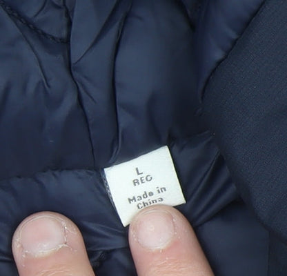 Marks and Spencer Men's Blue L Regular Hooded Parka Coat