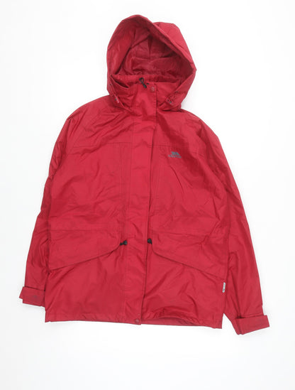 Trespass Men Red Waterproof Hooded Rain Jacket Size S