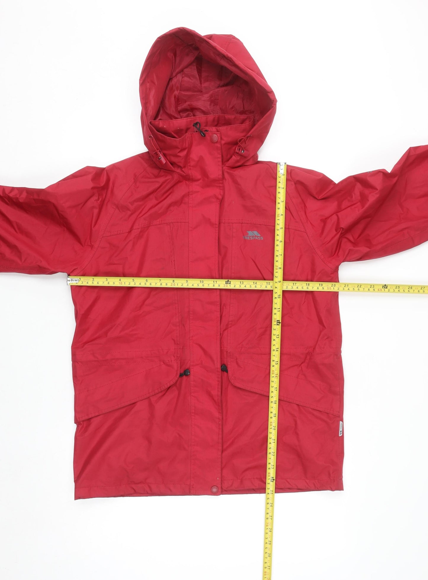 Trespass Men Red Waterproof Hooded Rain Jacket Size S