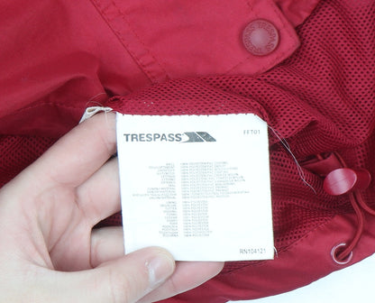 Trespass Men Red Waterproof Hooded Rain Jacket Size S