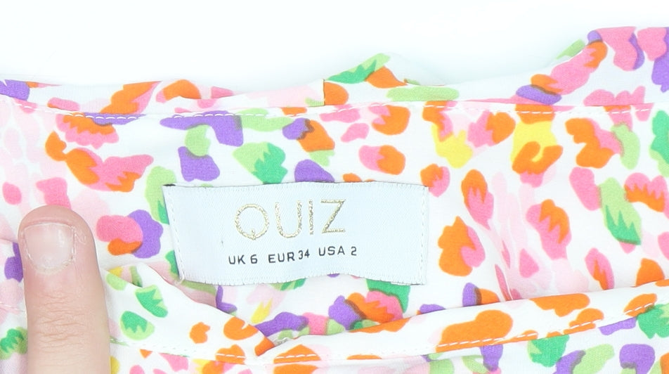 Quiz Women’s Multicoloured Floral Ruffle Short Skirt & Top Set Size 6