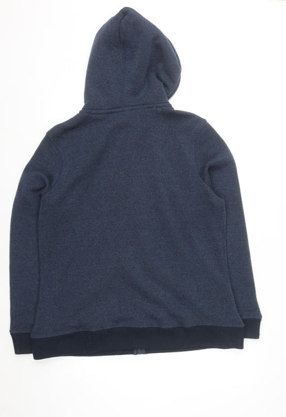 Weird Fish Women's Navy Full Zip Hooded Fleece Jacket Size 16