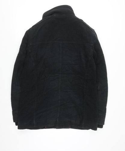 Next Men's Black Italian Moleskin Military Jacket Size M Cotton Blend