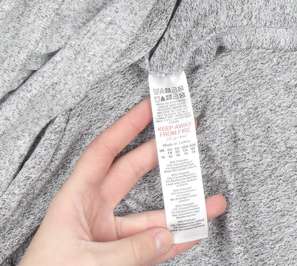 Dorothy Perkins Women Grey Knit Skater Dress Size 14 Long Sleeve