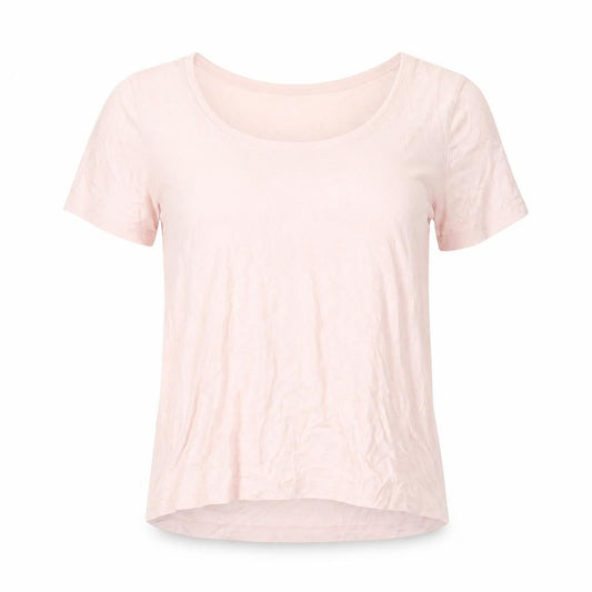 Stradivarius Women Pink XS Basic Viscose Short Sleeve T-Shirt