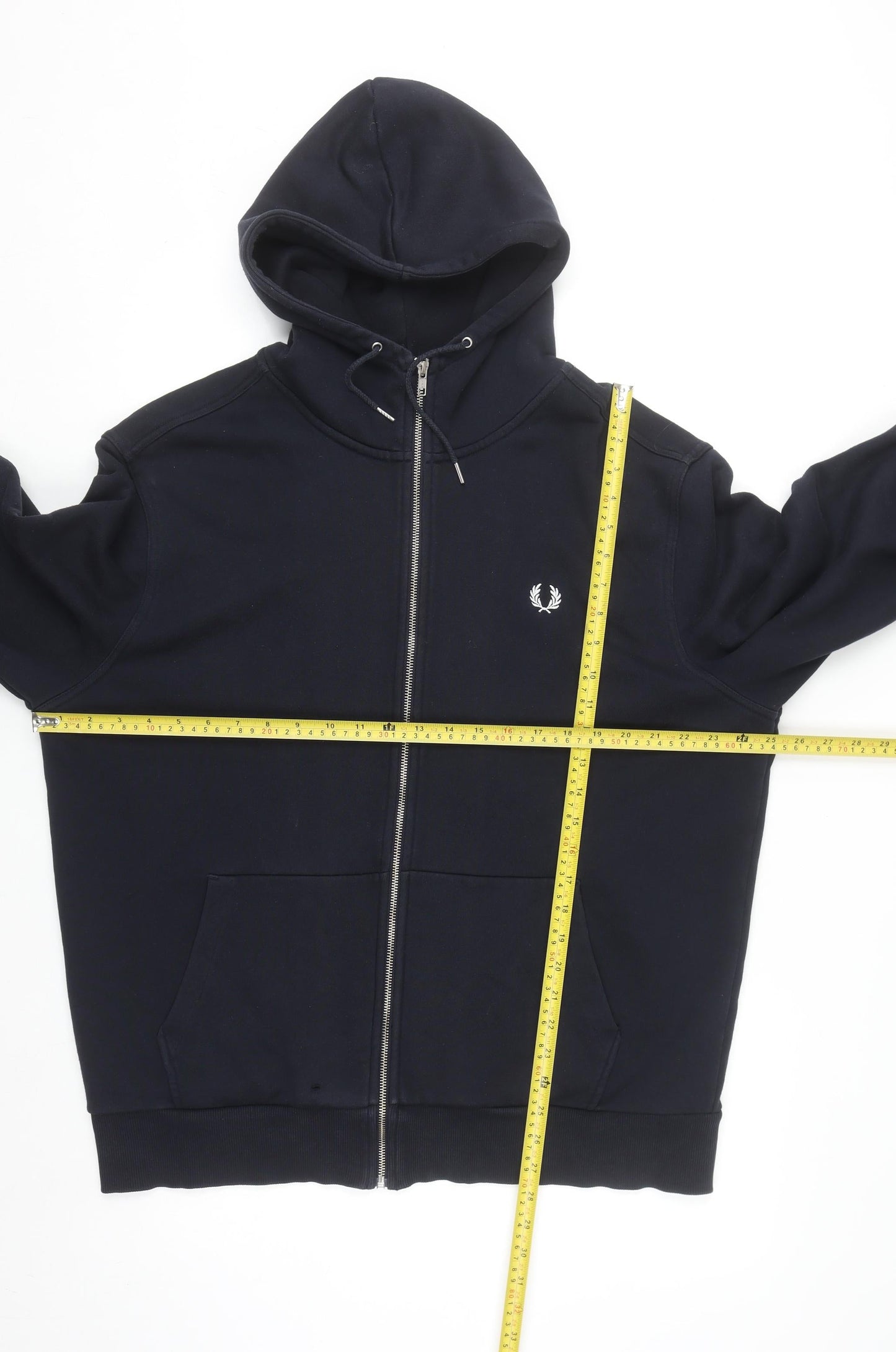 Fred Perry Men's Blue 2XL Full Zip Hoodie Classic Logo