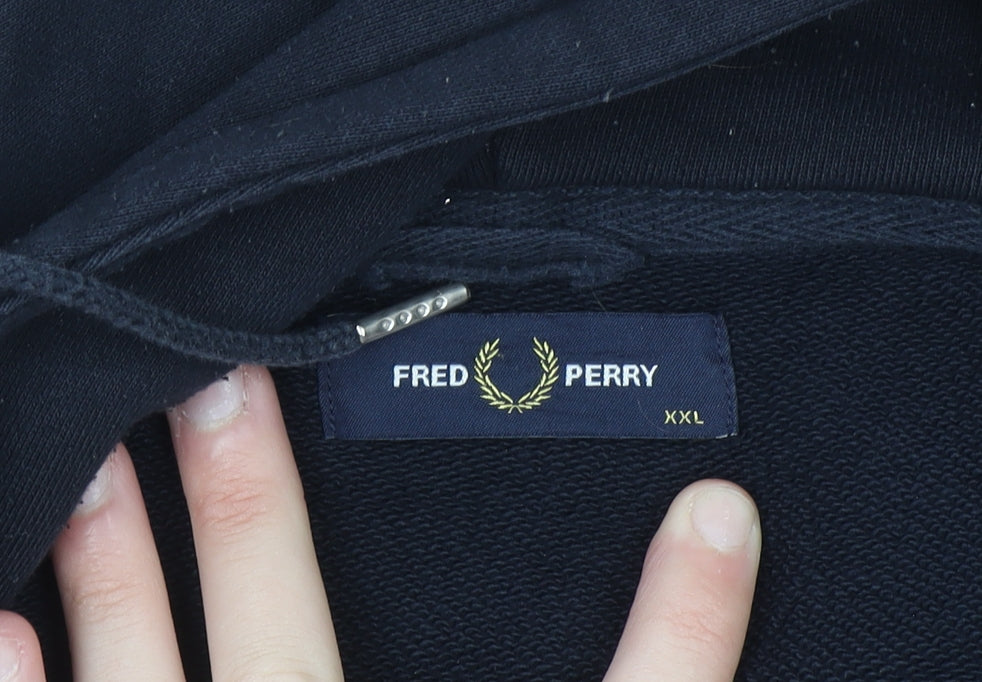 Fred Perry Men's Blue 2XL Full Zip Hoodie Classic Logo