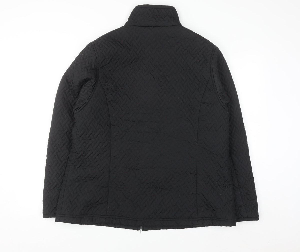 Pure & Natural Men's Black Quilted Mid-Length Jacket L