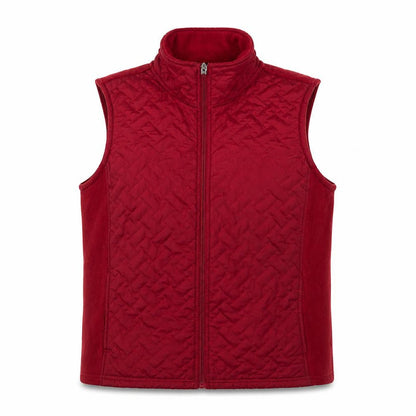Carole Little Women's Red Quilted Fleece Waistcoat Size L