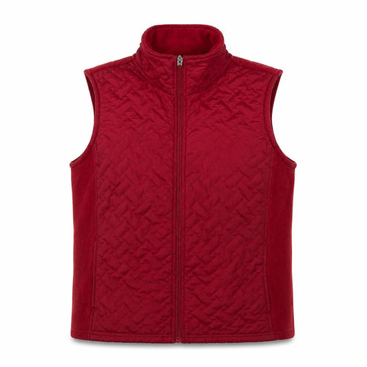 Carole Little Women's Red Quilted Fleece Waistcoat Size L