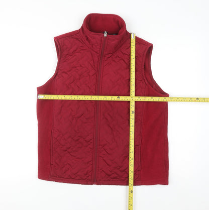 Carole Little Women's Red Quilted Fleece Waistcoat Size L