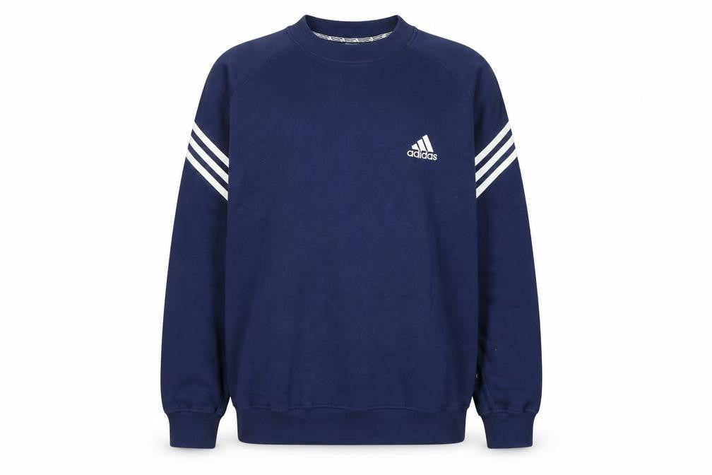 Adidas Men's Blue Crew Neck Pullover Sweatshirt Size S Regular Fit