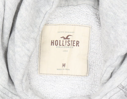 Hollister Women's Grey Hoodie Medium Stay Chill Surf Graphic