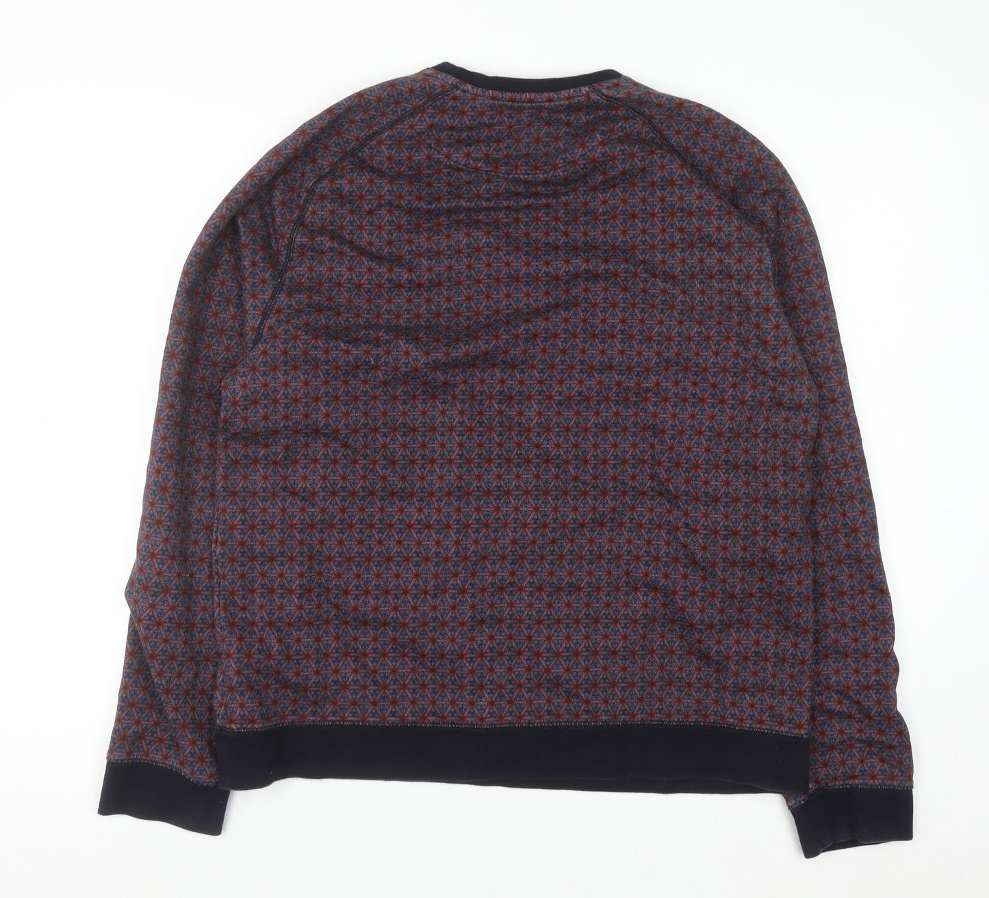 Ted Baker Women Blue Red Patterned Cotton Sweatshirt Size 14 Regular