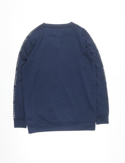 Illusive London Men's Blue Logo Crew Neck Sweatshirt Size L