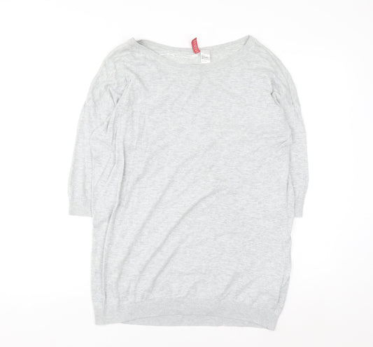 H&M Womens Light Grey Cotton Jumper Size 12