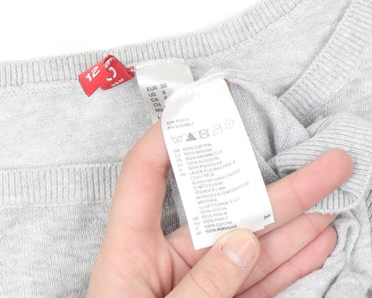 H&M Womens Light Grey Cotton Jumper Size 12