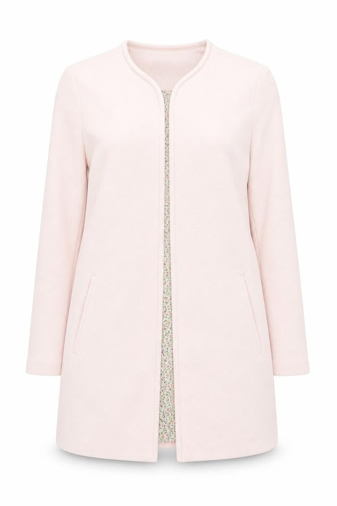 Vero Moda Women's Pink Mid-Length Open Knit Coat L