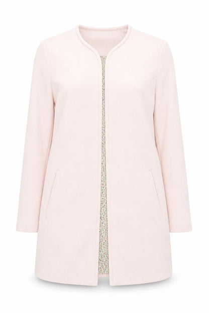 Vero Moda Women's Pink Mid-Length Open Knit Coat L