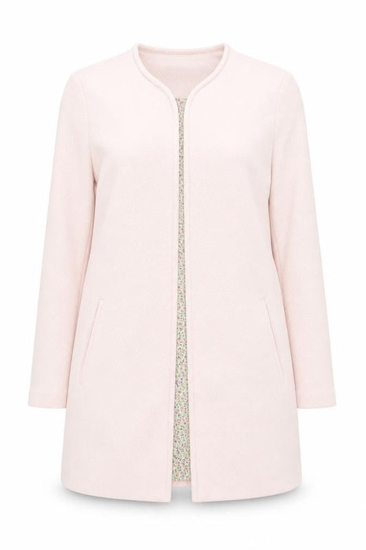 Vero Moda Women's Pink Mid-Length Open Knit Coat L