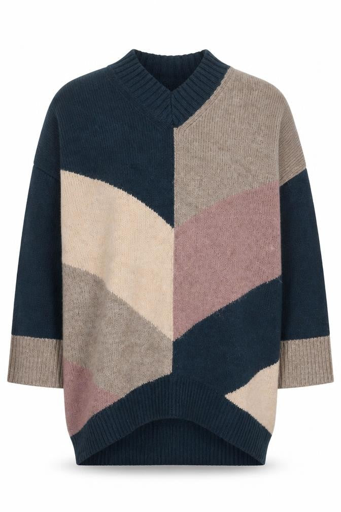 Next Men's Multicoloured XL Chunky Knit V-Neck Jumper