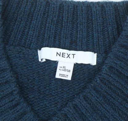Next Men's Multicoloured XL Chunky Knit V-Neck Jumper