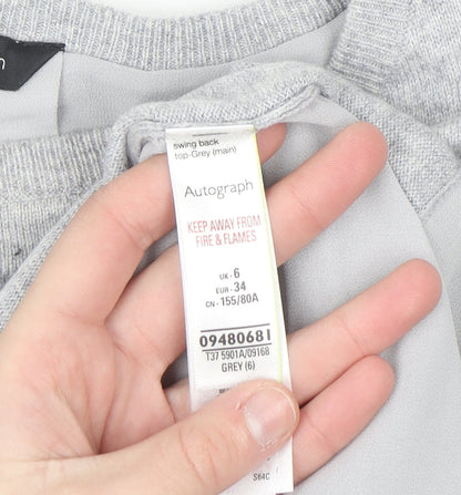 Marks and Spencer Autograph Women's Grey Cashmere Blend Pullover Jumper Size 6