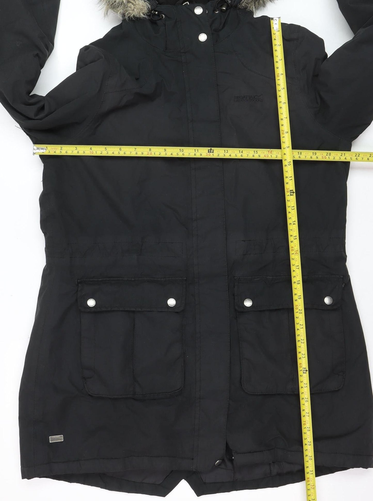 Regatta Men's Black XL Waterproof Parka Coat Hooded Faux Fur Trim