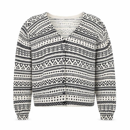 H&M Divided Women's Black & White Aztec Knit Cardigan Size 10