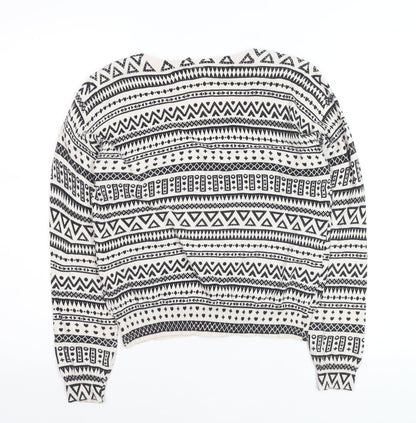 H&M Divided Women's Black & White Aztec Knit Cardigan Size 10