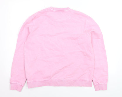 Crew Clothing Women Pink Cotton Elastane Pullover Sweatshirt Size 8