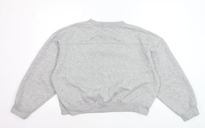 ZARA Women Grey Crew Neck Pullover Sweatshirt Size L