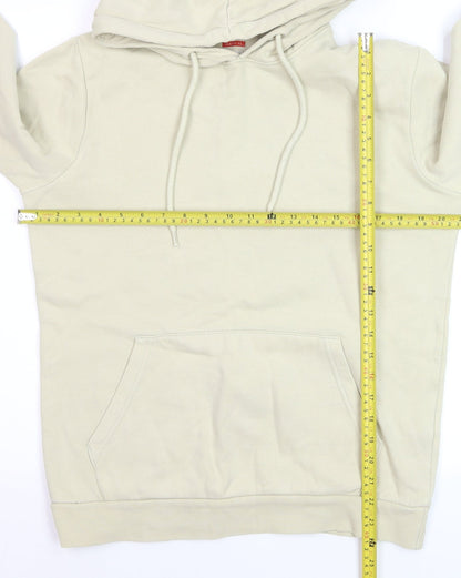 Topman Men’s Beige Pullover Hoodie XS Classic Fit Cotton Blend
