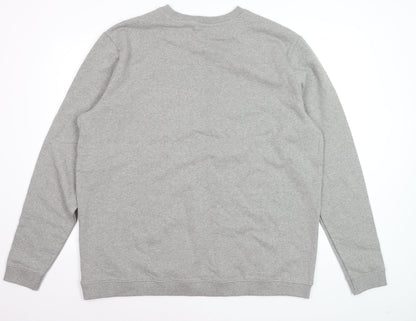 Teemill Men's Grey Graphic Print Sweatshirt 2XL Organic Cotton Crew Neck