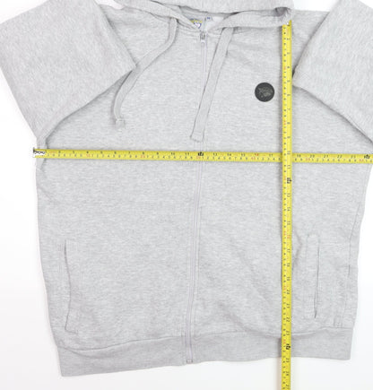 Leeds Rhinos Mens Grey XL Full Zip Hoodie Sweatshirt