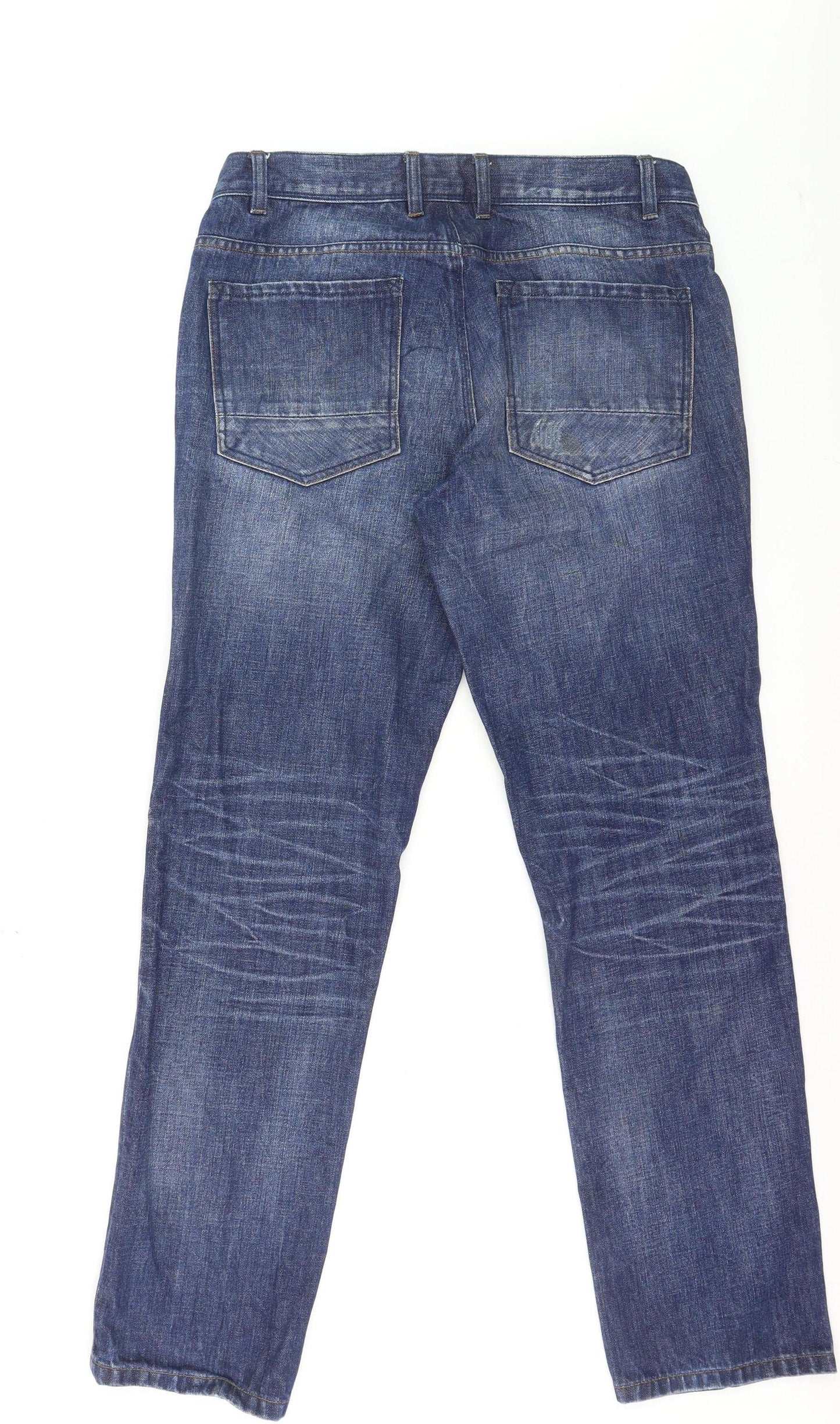 Next Men's Blue Slim Fit Straight Jeans 34W 31L Cotton Denim