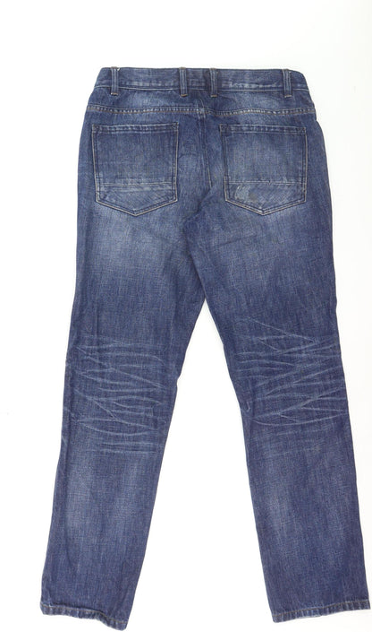 Next Men's Blue Slim Fit Straight Jeans 34W 31L Cotton Denim